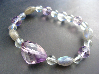 クォーツ【アメジストスモーキークォーツ】（パープル・タンブルカット）決断力・愛情・集中力・調和・第六感・献身・冷静・覚醒・精神力・豊かな感受性＋フェルドスパー【ラブラドライト】（ブルーグレー・フラットオーバル）調和・穏やかな心・記憶＋クォーツ【アメジスト】（パープル・カット）決断力・愛情・集中力・調和・第六感・献身・冷静・覚醒・精神力・豊かな感受性＋クォーツ【アメジスト】（グリーン）決断力・愛情・集中力・調和・第六感・献身・冷静・覚醒・精神力・豊かな感受性