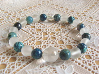 クォーツ（青龍彫り）健康・能力・明晰・完璧・宇宙的意識・感受性・沈着冷静・豊かな感受性＋クォンタムクアトロシリカ（ブルーマーブル）癒し効果・自己開放＋クォーツ（フロスト）健康・能力・明晰・完璧・宇宙的意識・感受性・沈着冷静・豊かな感受性