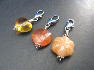 チャームトップです。（（焼き）シトリン・カーネリアン・オレンジアベンチュリン使用）　<<オーダーにて作りました。>>
