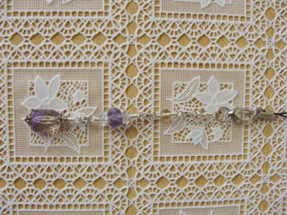 ストラップです。（アメトリンカット・アメジスト大ボタン・シトリン丸カット・シャンパンクォーツボタン使用）　<<オーダーにて作りました。>>