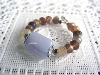 リングです。（アーティスティックワイヤー（ブルーレース・ボツワナアゲート）使用）　<<自分用に作りました。>>