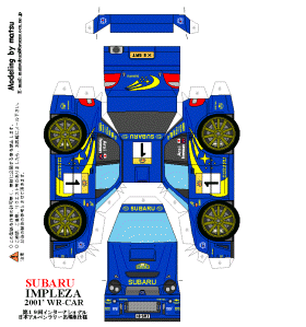 SUBARU IMPLEZA WR-CAR 2001'�̃y�[�p�[�N���t�g